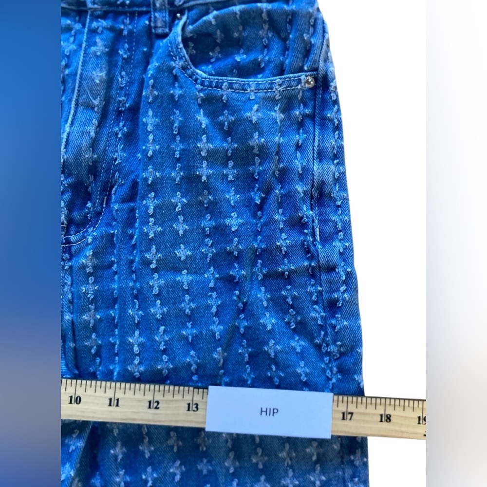 PacSun High-Rise Patterned Blue Jeans - Picture 7 of 9